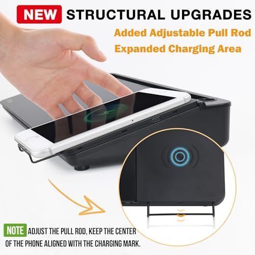 SELEAD Desktop Glass Whiteboard with Wireless Charger and Storage, Black - Image 2