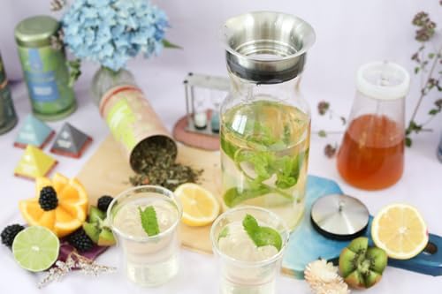 Teabloom Multi-Beverage Carafe (40 OZ / 1.2 L / 4-5 CUPS) – Brew and Serve Iced Tea, Cold Brew Tea and Fruit Infused Water – Cypress Carafe - Image 3