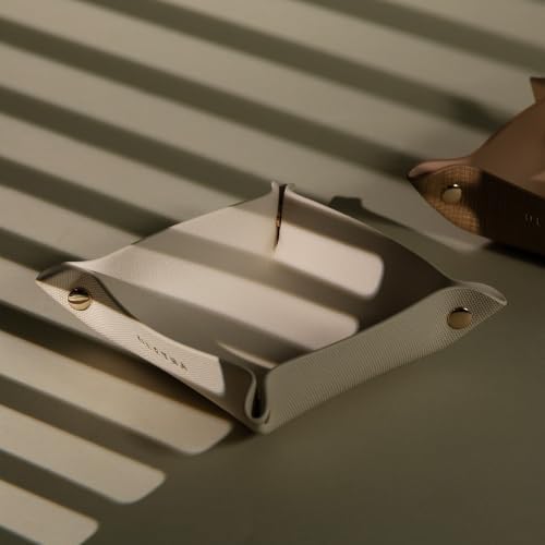 OLETHA Foldable Valet Tray, Travel Essentials, Canvas Grain, Greige - Image 3
