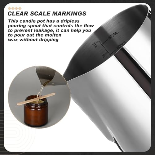 Romooa 2 Pcs Wax Melting Pitcher 32oz Wax Pouring Pitcher, Inside Scale - Image 3