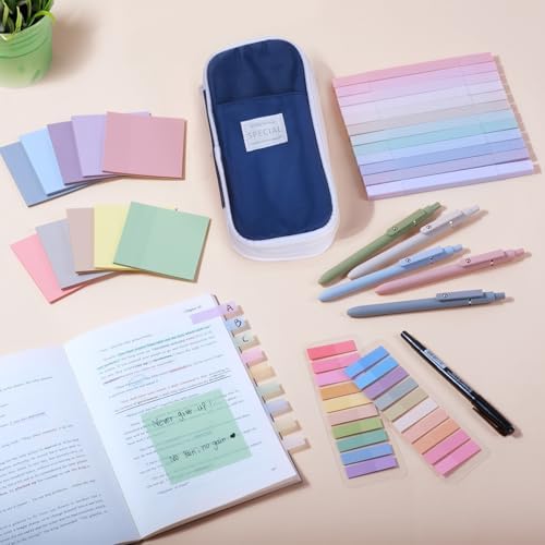 49Pcs Book Annotation Kit Aesthetic School Supplies with Pencil Case - Image 6