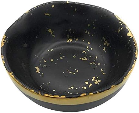 Karma Gifts Small Round Trinket Tray, Black Spec by KarmaGifts