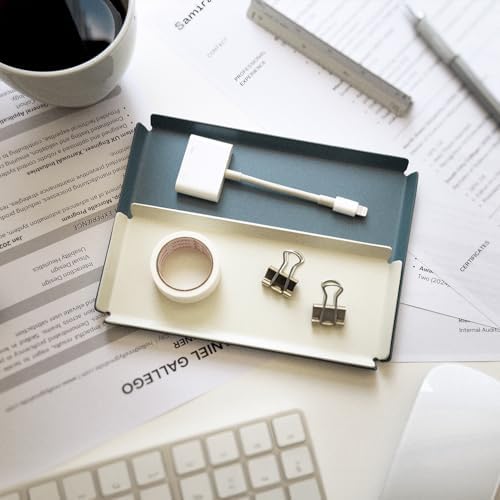PROGETTO2.70 Aluminum Desk Tray Catchall Organizer, A7 Tall, Azure - Image 7