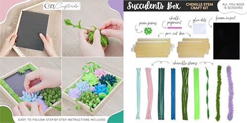 WeVeel Cozy Craftworks Wildflower & Succulent Chenille Stem Craft Kit Bundle for Teens & Adults – Mindful DIY Plant Craft, Tactile Pipe Cleaner Art Kit with QR Video Tutorials - Image 3