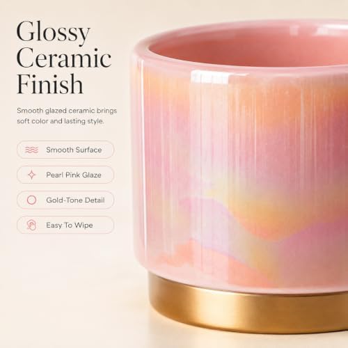 Gepege Ceramic Plant Pots for Indoor Plants, Planters with Drainage Holes - Image 2