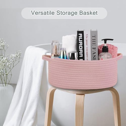 COMSE Empty Small Gift Basket with Bag & Ribbons, Dusty Pink - Image 6