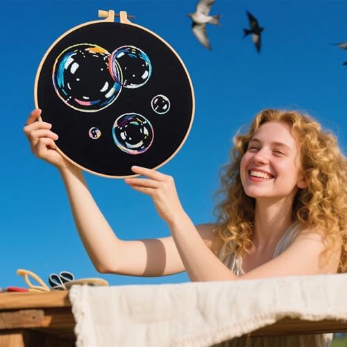 Crafmanoe Embroidery Kits for Beginners Adults, Cute Embroidery Starter Kits Funny Counted Cross Stitch Kits for Beginners Adult, Craft Hobbies Set for Women, Embroidery Fabric, Hoops & Video Tutorial - Image 4