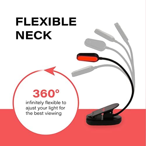 hooga Red Book Light, Rechargeable Clip On 625nm LED Light for Reading in Bed. No Blue Light Emitted, Eye Care Light for Strain-Free, Healthy Eyes. Gift for Students, Kids, Travel, Nursing, Studying. - Image 7