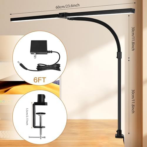 LED Desk Lamp with Base, 18W Dimmable Light, No Remote - Image 3