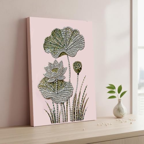 DIY Pearl Painting with Frame, Creative Design, Handmade Stress-Relieving Home Wall Decoration, Includes Frame and Tools-Flowers-3 - Image 4