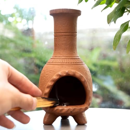 Mexican Style Terracotta Palo Santo Holder,Handmade Chiminea Incense Dish by MOUGIGI