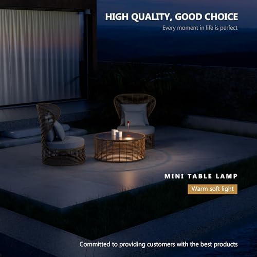 Timjorman Compact Cordless Table Lamp, Rechargeable LED Night Light, Dual Light Source (RGB Top & Warm Bottom), Touch Control & Timer, Metal Lamp for Bedroom & Kids Room (Red 1-Pack) - Image 2
