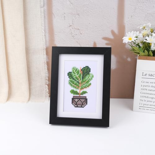 Apomelo 12pcs Small Diamond Art Kits Green Plants, Round Drill Mini Small Diamond Art Kits for Adults Beginners,Mini Diamond Art for Home Wall Desktop Art Decor, 6X8 inches - Image 5