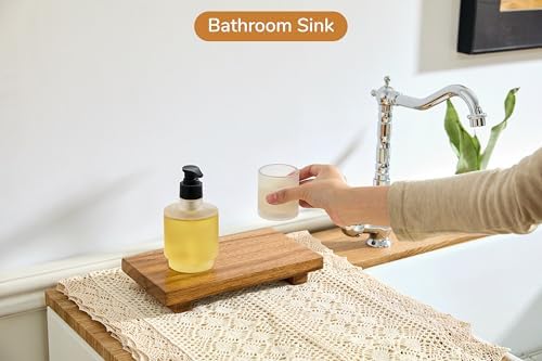 Small 10" Acacia Wood Riser Pedestal Stand for Kitchen Counter - Image 2