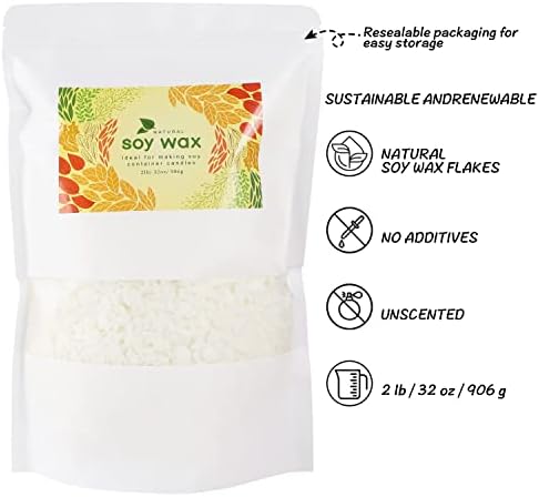 Candle Making Soy Wax-2 lb Bag（32oz）-Pure Nature DIY Soy Wax Flakes - Image 2