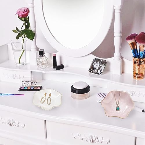 Binoster Ceramic Jewelry Dish,Ring Dish,Trinket Tray,Jewelry Tray,Key Bowl Pink Room Decor Bathroom Home Decor Gifts for Women Mom Sister Coworker Friend Bride(5.5 In Pink) - Image 5