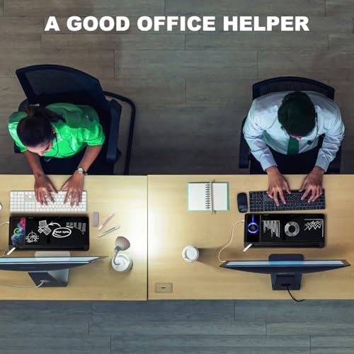 Small Glass Desktop Whiteboard Dry-Erase-Board - Computer Keyboard Stand with Wireless Charger White Board Surface Pad with Drawer, Desk Organizers with Accessories for Office, Home, School Supplies - Image 6