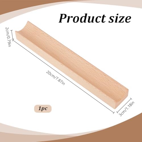PLIGREAT Wood Pen Tray, Single Beechwood Desk Pencil Organizer Holder Minimalist Single Pen Rest for Office Stationery Desk Decor Retro Home Bedroom Decoration, 7.87x1.18x0.79Inch - Image 2