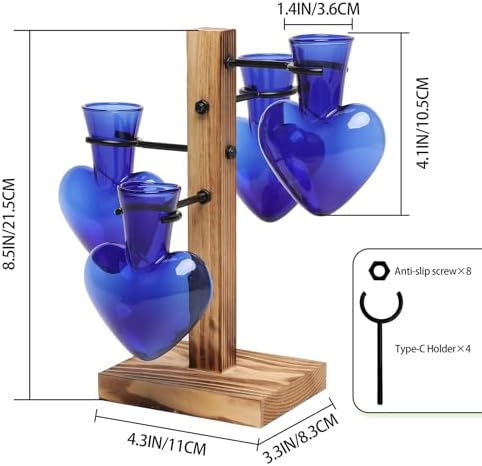 Plant Terrarium Propagation Stations with Wooden Stand - Image 2