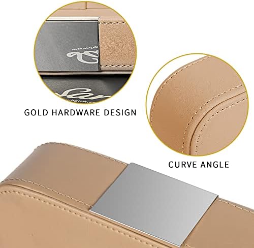 SANZIE Luxury Leather Tray Desktop Storage Small Catchall Organizer Decorative Tray for Entryway Table to hold Jewelry Watch Cosmetics Keys Phone Wallet Home & Office Accessories (Taupe Silvery) - Image 3