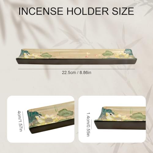 Incense Holder for Sticks, Ceramic Incense Burner with Ash Catcher, Aesthetic Home Decor for Room & Office, Traditional Chinese Art Tray, Unique Housewarming Gift for Meditation Sanctuary (Brown) - Image 2
