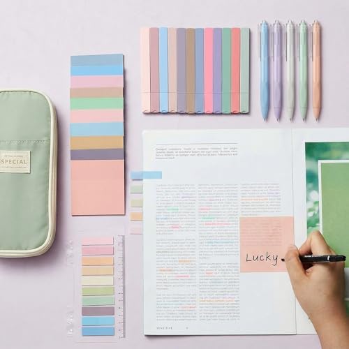 Jutom 39 Pcs Aesthetic Book Annotation Kit,Green,Cute Style - Image 2