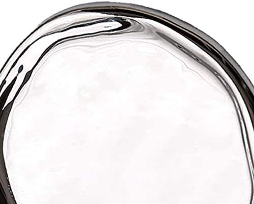 BEIJIALY Ceramic Jewelry Dish for Women, Trinket Tray, Ring Dish Tray, Jewelry Plate, Ceramic Glossy Appearance Simple Modern Stylish Storage Tray Key Tray for Home Gift(Silver Round) - Image 5
