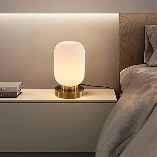 Modern Glass Table Lamp with Ribbed Shade, White, 10.6 x 5.9 inches, E26, for Bedside Bedroom Living Room Office - Image 6
