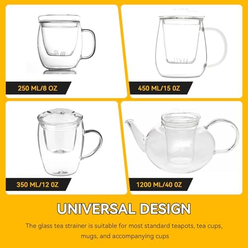 Glass Tea Infuser with Lid for Teabloom, Tea Strainers for Loose Tealeaves - Image 5