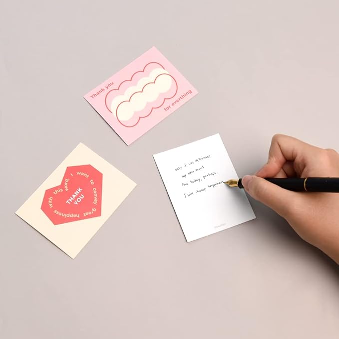 Monolike Day-by-day Card, Thank you-Objet - Mix 36 Mini Single cards, 36 envelopes, 36 stickers Package