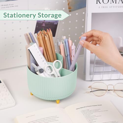 SKYDUE 360 Degree Rotating Pencil Pen Holder, Sage Green - Image 3