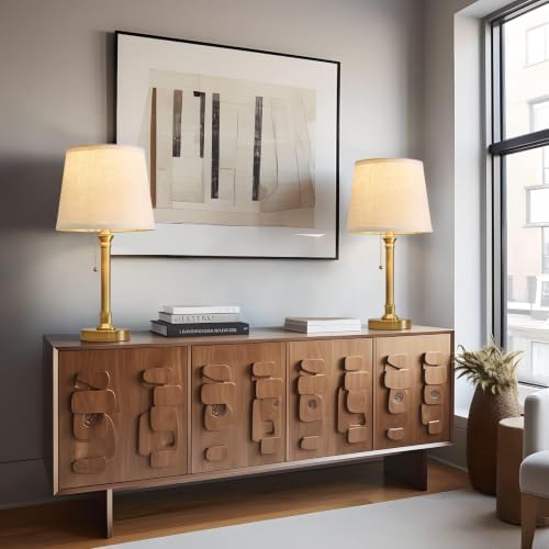 Oneach 19.5” Brass Gold Small Table Lamps Set of 2 for Living Room Bedroom - Image 5