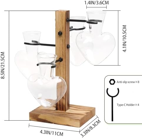 Plant Terrarium Propagation Stations with Wooden Stand - Image 2