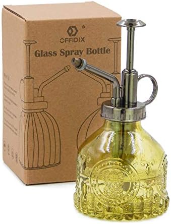 OFFIDIX Plant Mister, Small Watering Can Indoor 6.3" Tall Vintage Plant Spritzer Watering Can, Succulent Watering Bottle with Plastic Top Pump Glass Spray Bottle for Indoor Potted Plants (Olive Green) by Offidix