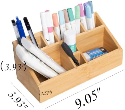 2 Pack Small Bamboo Art Supply Organizer - Image 3