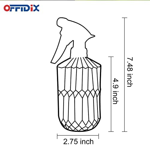 OFFIDIX Glass Spray Bottle, Plant Misters Clear 13.5 oz Adjustable Nozzle - Image 2