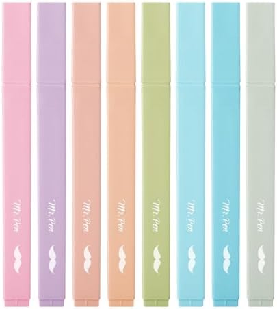 Mr. Pen- Aesthetic Highlighters No Bleed, 8 Pack, Assorted Colors | Chisel Tip, Cute Highlighters Assorted Colors for Journaling, Highlighting, Underlining, Fast Dry, Back to School Supplies by MrPen