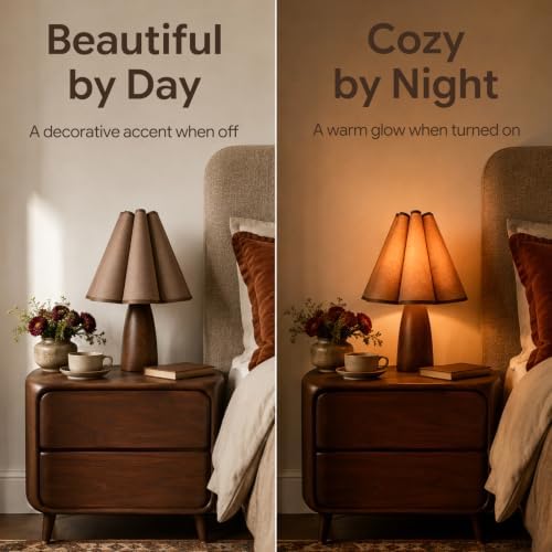 BySea Mocha Wabi Sabi Table Lamp, Bedside Lamp with Layered Shade - Image 5