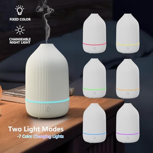 Oil Diffuser,100ML Mini Aromatherapy with USB Cable & Adapter, 7 Colors Lights Mode Waterless Auto Off for Car Home Office Room (USB Power) - Image 3