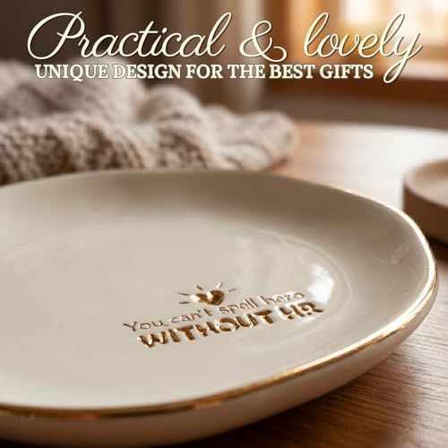 InnoBeta HR Gifts for Women Human Resources Staff, Ceramic Jewelry Tray Decorative Trinket Dish for Rings Earring - Image 2