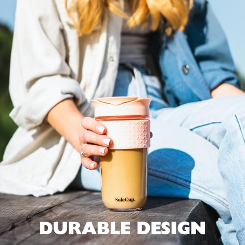 Large Travel Mug Loose Tea Infuser - Detachable Tea Strainer with Spill Proof Lid - 18oz/530ml BPA-Free Reusable Glass Travel Coffee Cup with Silicone Band (Pink, 18oz) - Image 4