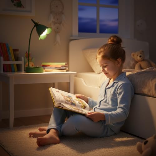 magical JD LED Desk Lamp Cordless Table Light Adjustable Gooseneck Dimmable Touch Rechargeable Battery Eye-Caring Night Light for Kids,Mini Cute Lamp for College Dorm Bedroom Reading - Image 3