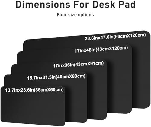 Aothia Faux Leather Desk Mat – Large Mouse Pad, Non-Slip PU Leather Blotter, Waterproof Writing Surface for Office and Home (Black, 47.2" x 23.6") - Image 5