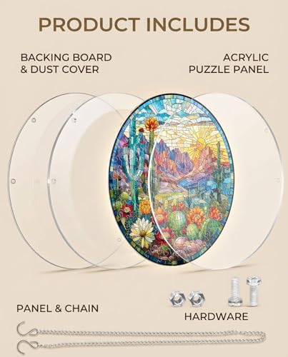 Acrylic Jigsaw Puzzle Suncatcher - Desert Cactus - Image 5
