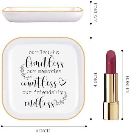 Best Friend Birthday Gifts For Women Friendship Ring Dish Bff Trinket Tray - Image 4