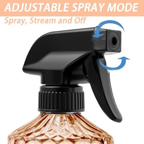 Vintage Glass Spray Bottle, 15oz, Orange, Adjustable Nozzle, 2Pcs - Image 5