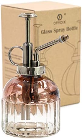 OFFIDIX Glass Watering Spray Bottle,Plant Mister Watering can Indoor with Bronze Plastic Top Pump, Glass Small Watering Can for Indoor Potted Plants Outdoor House Plant by Offidix