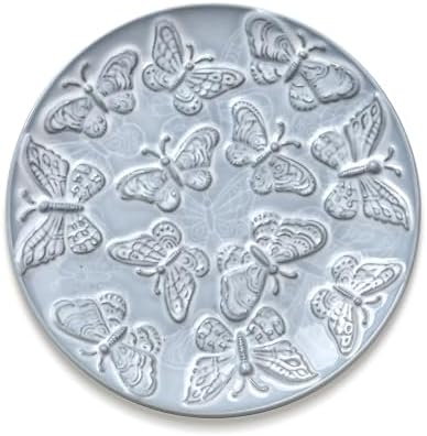 Ceramic Jewelry Dish, Decorative Tray for Rings Earrings Necklaces Bracelet Watch Keys, 4.50" Trinket Tray as Gifts for Women (Antique Butterflies) by GRAMSTORMAX