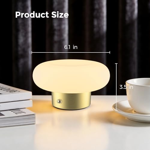 Cordless Table Lamp, Rechargeable Battery Table Lamp,2700K Warm Light, Gold - Image 5