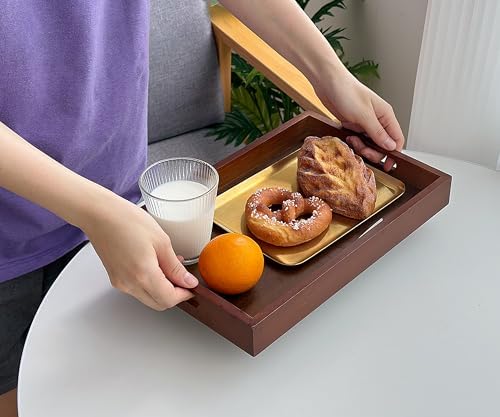 Serving Tray with Handles, 13" x 8.7" Bamboo Tray - Image 7